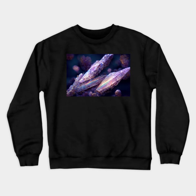 Purple Crystals Crewneck Sweatshirt by ElectricDream